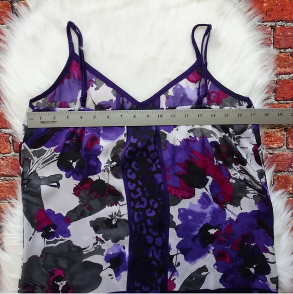 💜Express Women Cami Top Spaghetti Straps V-Neck Floral Leopard💜Size M💜 - Picture 10 of 12